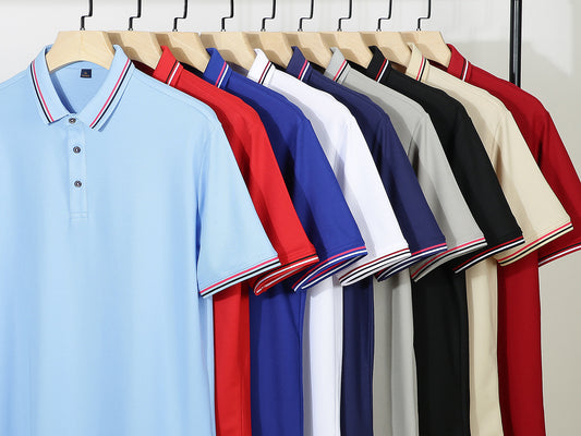 Premium Stripe-collar Polo Shirt | 9 Color Options, Quick-dry Polyester & 3D Tailored Fit - DGCY6028#